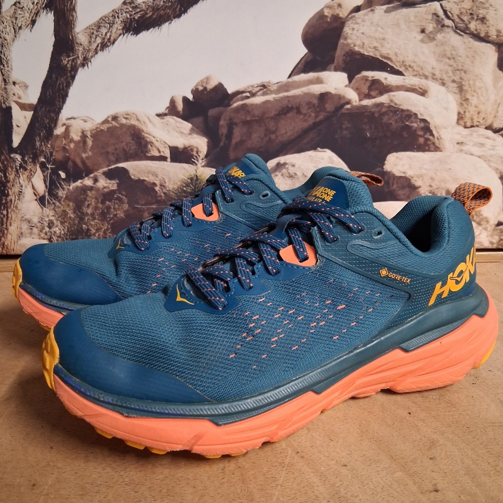 Hoka One One Challenger ATR 6 GTX Gore-Tex Blue Coral Running Shoes Womens 7.5